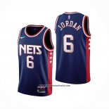 Camiseta Brooklyn Nets DeAndre Jordan #6 Ciudad 2021-22 Azul