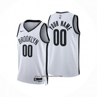 Camiseta Brooklyn Nets Personalizada Association 2024-25 Blanco