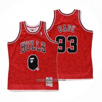 Camiseta Chicago Bulls Bape #93 Hardwood Classics Rojo