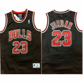 Camiseta Chicago Bulls Michael Jordan NO 23 Reload Mitchell & Ness Champion Negro
