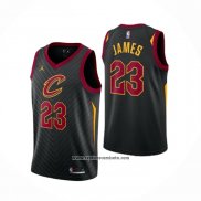 Camiseta Cleveland Cavaliers LeBron James #23 Statement 2020-21 Negro