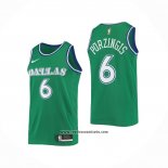 Camiseta Dallas Mavericks Kristaps Porzingis #6 Hardwood Classic 2020-21 Verde