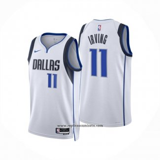 Camiseta Dallas Mavericks Kyrie Irving NO 11 Association 2024-25 Blanco