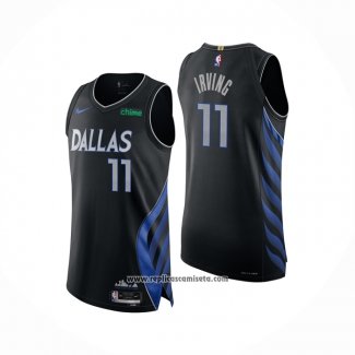 Camiseta Dallas Mavericks Kyrie Irving NO 11 Ciudad Authentic 2025-26 Negro