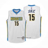 Camiseta Denver Nuggets Nikola Jokic NO 15 Mitchell & Ness 2016-17 Blanco