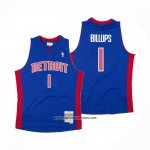 Camiseta Detroit Pistons Chauncey Billups #1 Hardwood Classics Throwback Azul