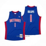 Camiseta Detroit Pistons Chauncey Billups #1 Hardwood Classics Throwback Azul