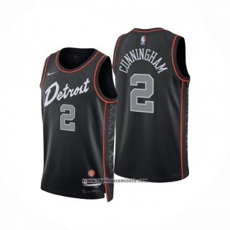 Camiseta Detroit Pistons Jared Cunningham NO 2 Ciudad 2024-25 Negro