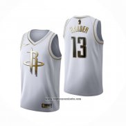 Camiseta Golden Edition Houston Rockets James Harden #13 Blanco