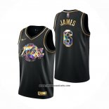 Camiseta Golden Edition Los Angeles Lakers Lebron James #6 2021-22 Negro