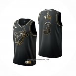 Camiseta Golden Edition Miami Heat Dwyane Wade #3 Negro