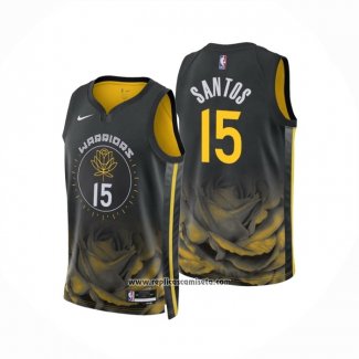 Camiseta Golden State Warriors Gui Santos #15 Ciudad 2022-23 Negro