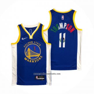 Camiseta Golden State Warriors Klay Thompson #11 Icon Royal Special Mexico Edition Azul