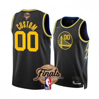 Camiseta Golden State Warriors Personalizada Ciudad 2022 NBA Finals Negro