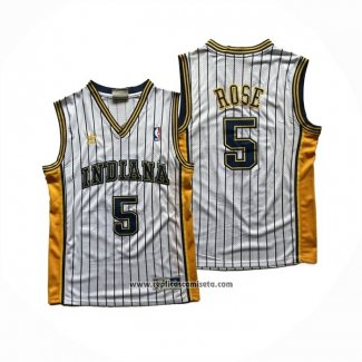 Camiseta Indiana Pacers Jalen Rose NO 5 Blanco