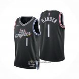 Camiseta Los Angeles Clippers James Harden #1 Ciudad Negro