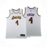 Camiseta Los Angeles Lakers Dalton Knecht #4 Association 2024-25 Blanco
