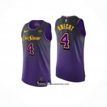 Camiseta Los Angeles Lakers Dalton Knecht #4 Ciudad 2024-25 Violeta