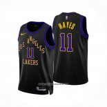 Camiseta Los Angeles Lakers Jaxson Hayes #11 Ciudad 2023-24 Negro