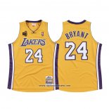 Camiseta Los Angeles Lakers Kobe Bryant #24 Hardwood Classics Amarillo