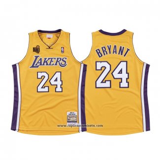 Camiseta Los Angeles Lakers Kobe Bryant #24 Hardwood Classics Amarillo