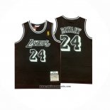 Camiseta Los Angeles Lakers Kobe Bryant #24 Mitchell & Ness 2007-08 Negro Blanco
