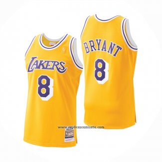 Camiseta Los Angeles Lakers Kobe Bryant #8 Hardwood Classics Throwback 1996-97 Amarillo