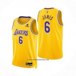 Camiseta Los Angeles Lakers LeBron James #6 75th Anniversary 2021-22 Amarillo