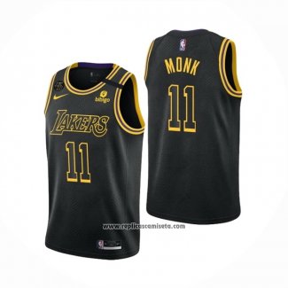 Camiseta Los Angeles Lakers Malik Monk #11 Mamba 2021-22 Negro