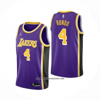 Camiseta Los Angeles Lakers Rajon Rondo #4 Statement Edition 2021-22 Violeta