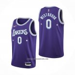 Camiseta Los Angeles Lakers Russell Westbrook #0 Ciudad Edition 2021-22 Violeta