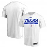 Camiseta Manga Corta Philadelphia 76ers Practice Performance 2022-23 Blanco