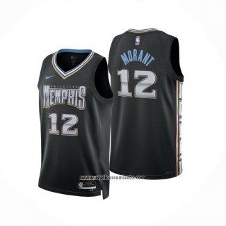 Camiseta Memphis Grizzlies Ja Morant #12 Ciudad 2022-23 Negro