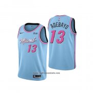 Camiseta Miami Heat Bam Adebayo #13 Ciudad 2019-20 Azul