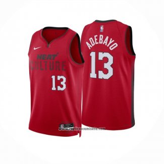 Camiseta Miami Heat Bam Adebayo #13 Ciudad 2024-25 Rojo