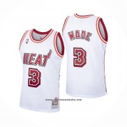 Camiseta Miami Heat Dwyane Wade #3 Hardwood Classics Blanco