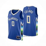 Camiseta Milwaukee Bucks Damian Lillard #0 Ciudad 2022-23 Azul