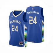 Camiseta Milwaukee Bucks Pat Connaughton #24 Ciudad 2022-23 Azul