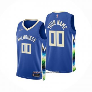 Camiseta Milwaukee Bucks Personalizada Ciudad 2022-23 Azul