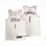 Camiseta Minnesota Timberwolves Anthony Edwards #1 Earned Blanco