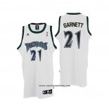 Camiseta Minnesota Timberwolves Kevin Garnett #21 Retro Blanco