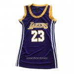 Camiseta Mujer Los Angeles Lakers Lebron James #23 Violeta