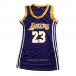 Camiseta Mujer Los Angeles Lakers Lebron James #23 Violeta