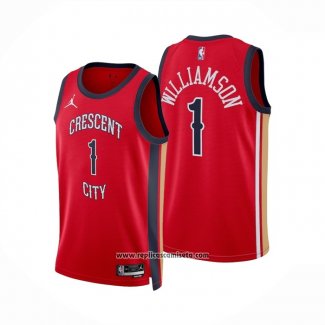 Camiseta New Orleans Pelicans Zion Williamson #1 Statement 2023-24 Rojo