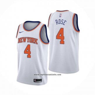 Camiseta New York Knicks Derrick Rose #4 Association Blanco