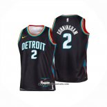 Camiseta Nino Detroit Pistons Cade Cunningham NO 2 Ciudad 2025-26 Negro