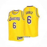 Camiseta Nino Los Angeles Lakers LeBron James #6 Icon 2022-23 Amarillo
