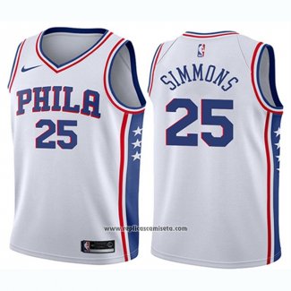 Camiseta Nino Philadelphia 76ers Ben Simmons #25 Association 2017-18 Blanco