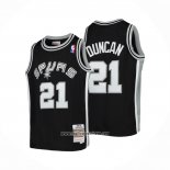 Camiseta Nino San Antonio Spurs Tim Duncan #21 Mitchell & Ness 1998-99 Negro