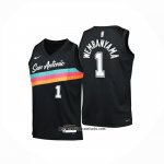 Camiseta Nino San Antonio Spurs Victor Wembanyama NO 1 Ciudad 2025-26 Negro